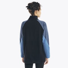 COLORBLOCK QUARTER-ZIP SWEATSHIRT,True Black,large