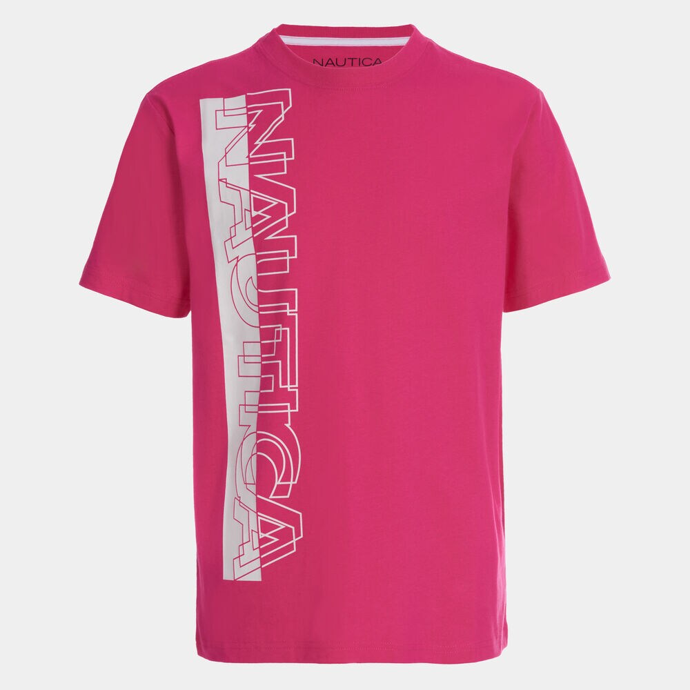 LITTLE BOYS' VERTICAL LOGO GRAPHIC T-SHIRT (4-7),Hot Pink,large
