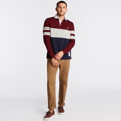 COLORBLOCK LONG SLEEVE RUGBY,Royal Burgundy,large