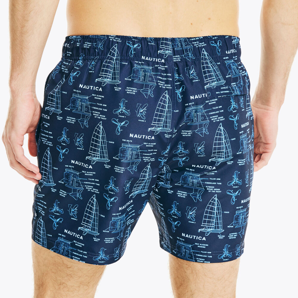 SUSTAINABLY CRAFTED 6" PRINTED SWIM,Navy,large