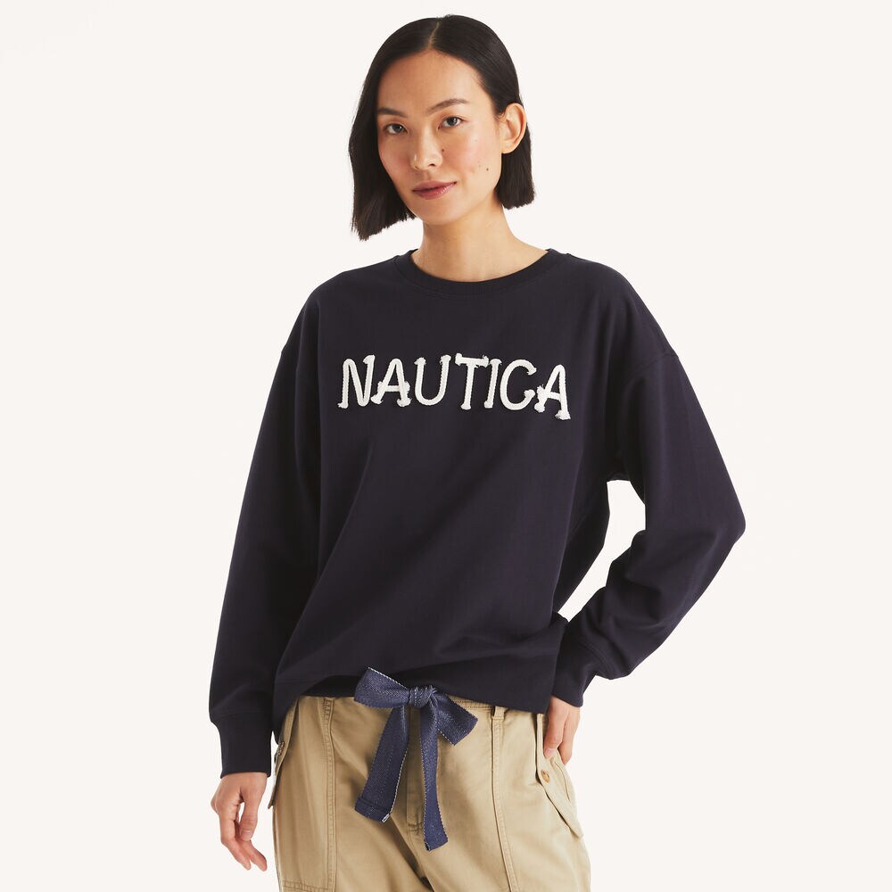 Rope Crewneck Sweater,Navy,large