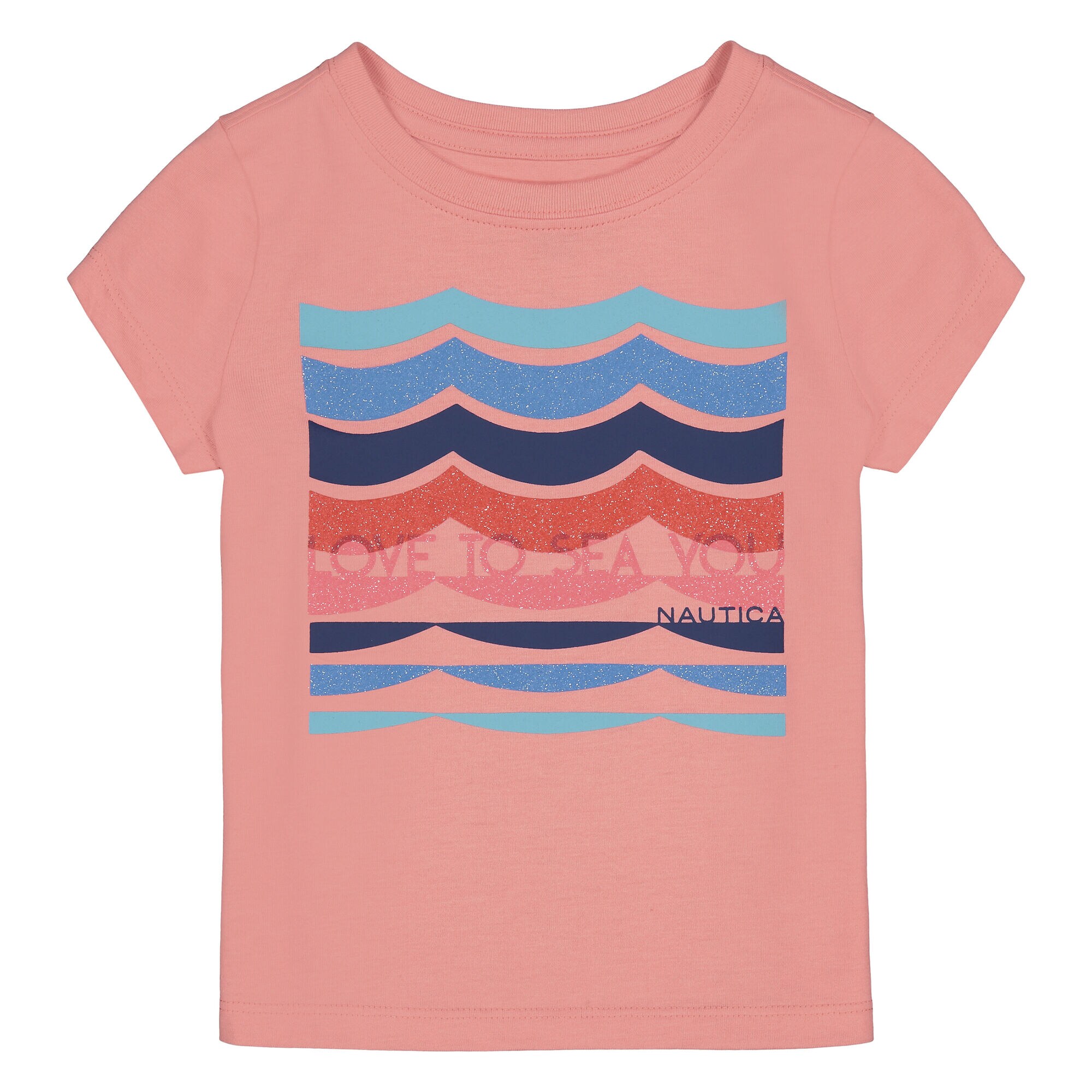 LITTLE GIRLS' GLITTER LOVE TO SEA YOU GRAPHIC T-SHIRT (4-7),Zinfandel,large