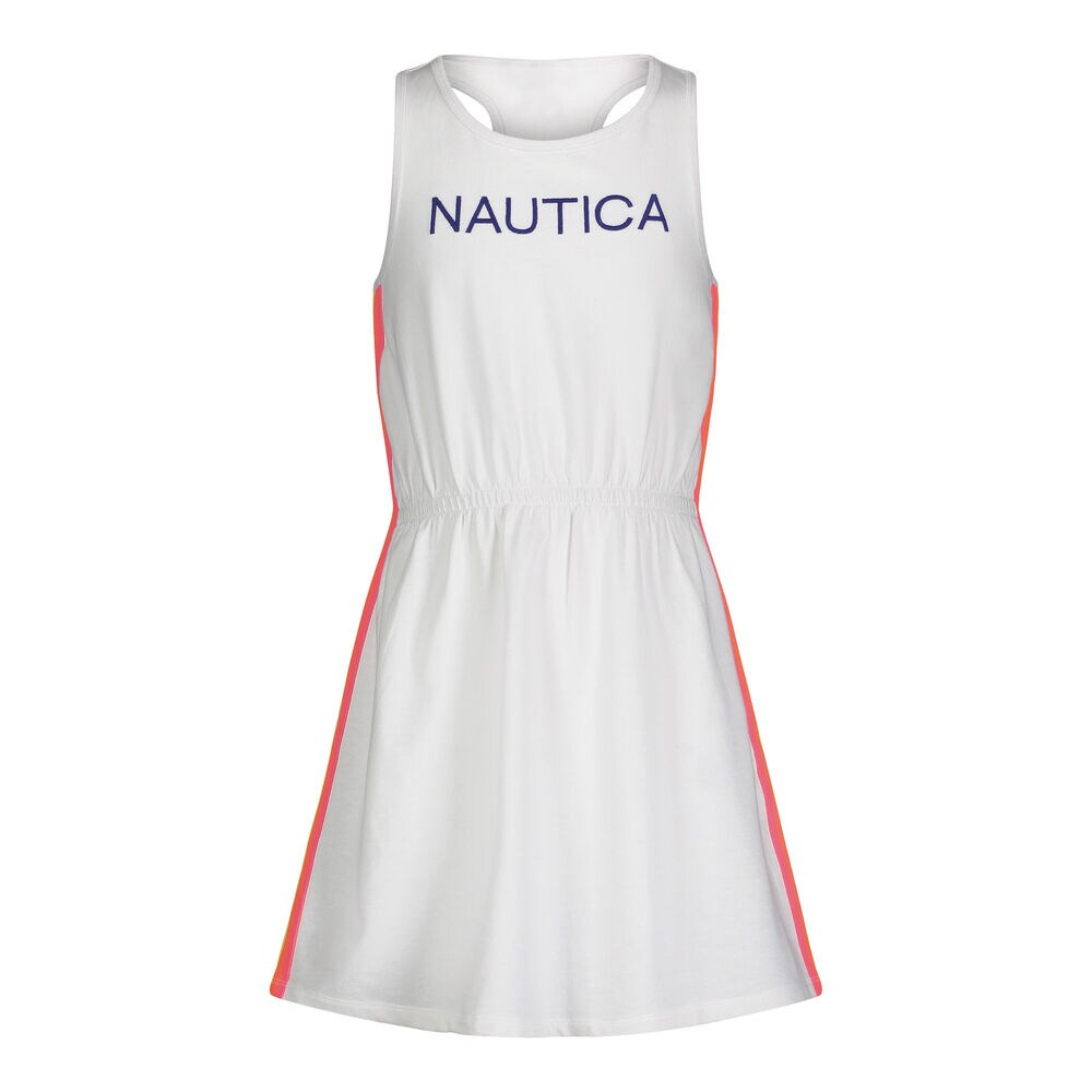 LITTLE GIRLS' SIDE STRIPE TERRY DRESS (4-7),Antique White Wash,large