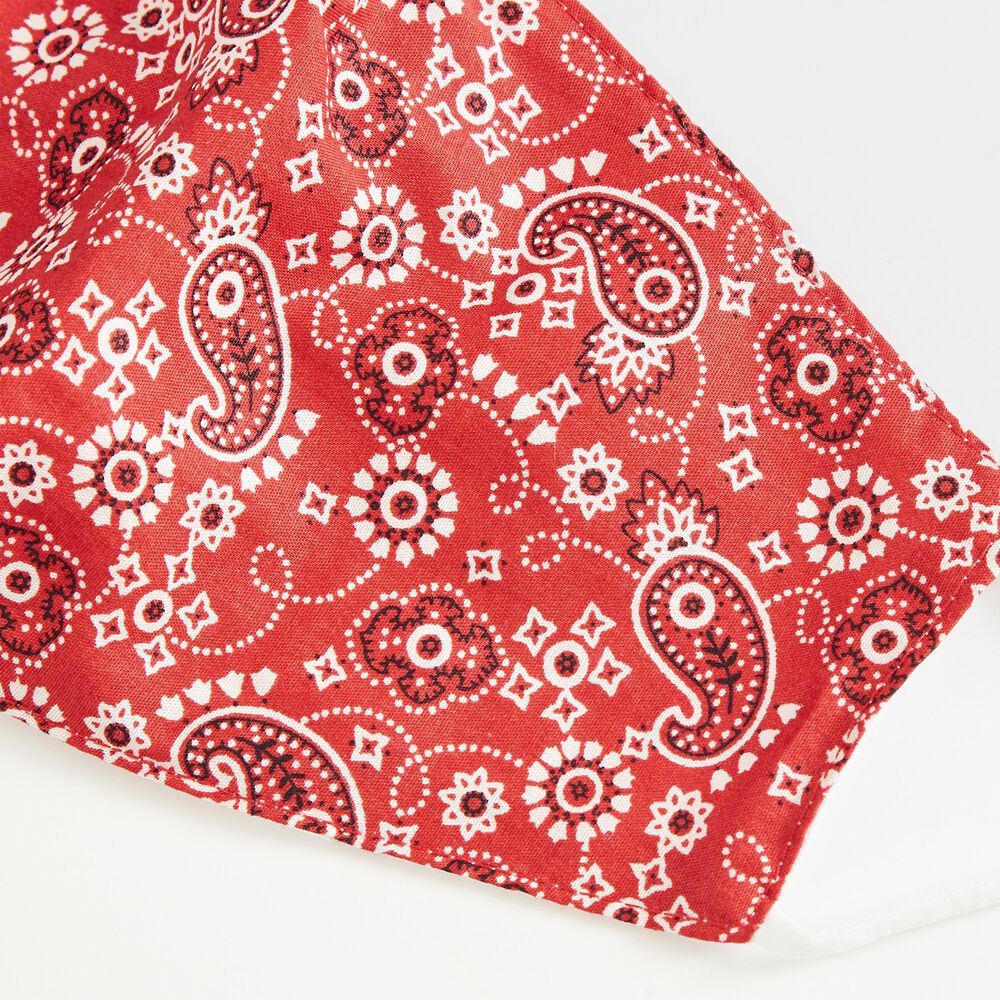 BANDANA PRINT AND DENIM REUSABLE FACE MASK, 2 PACK,Nautica Red,large