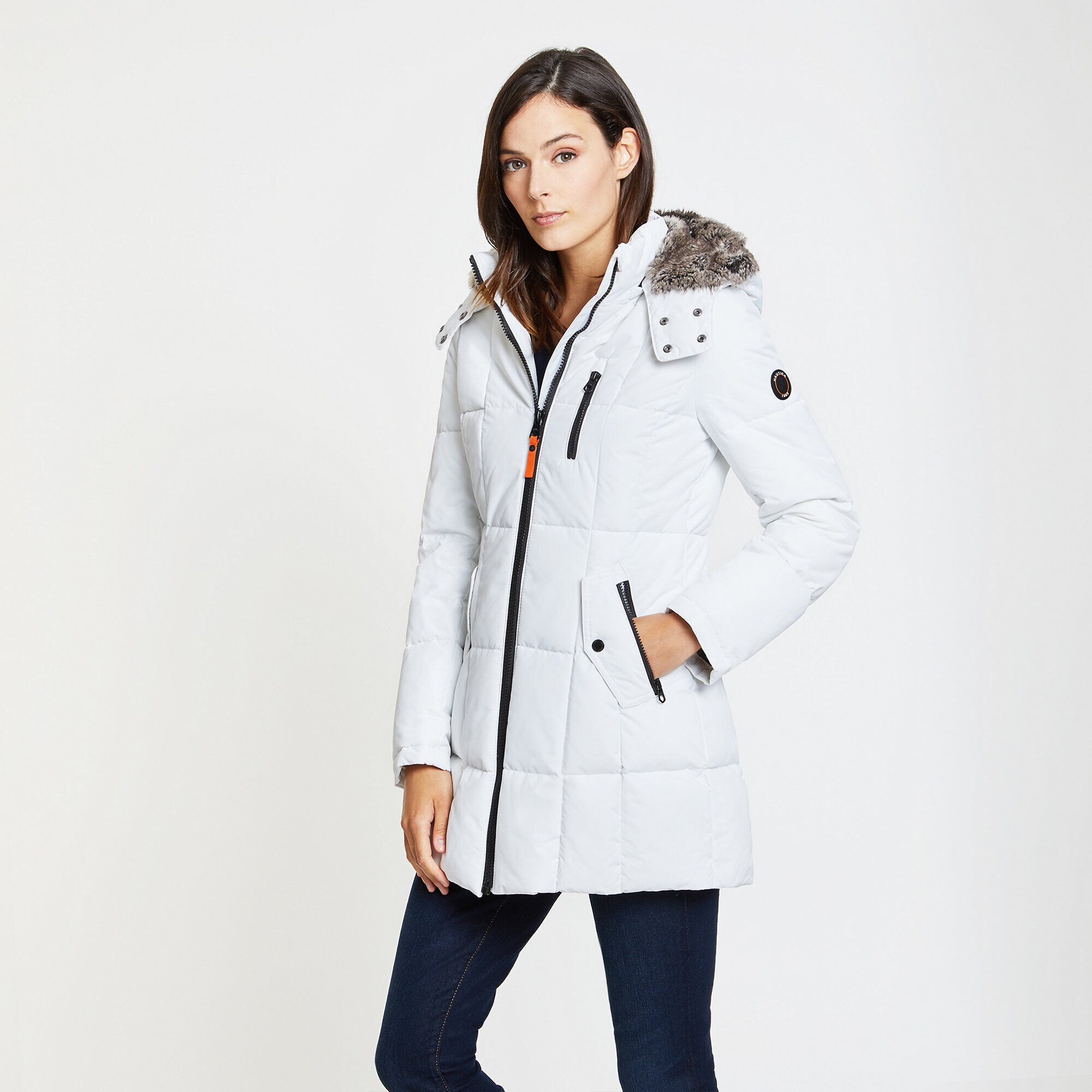 Hooded Active Parka,Bright White,large