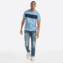 NAVTECH CHEST-STRIPE T-SHIRT,Stormy Blue Wash,large