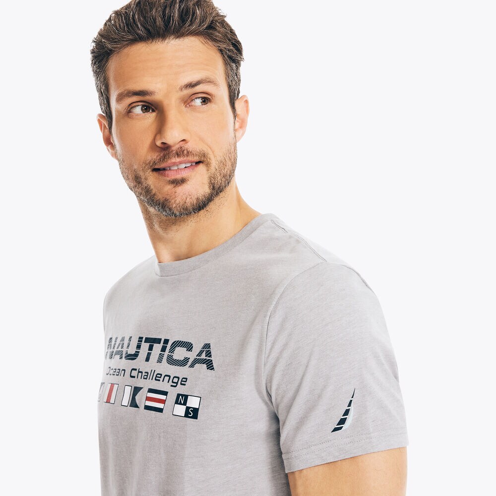 SUSTAINABLY CRAFTED OCEAN CHALLENGE GRAPHIC T-SHIRT,Grey Heather,large