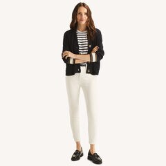 Cable-Knit Cardigan,Navy,large