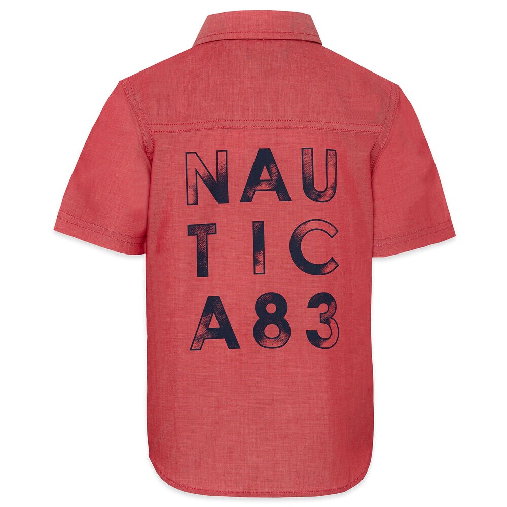 LITTLE BOYS' STRIPED AND BACK GRAPHIC SHIRT (4-7),Dark Acacia,large