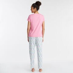 SHORT SLEEVE PAJAMA SET IN NEW PALM PRINT,Bright White,large