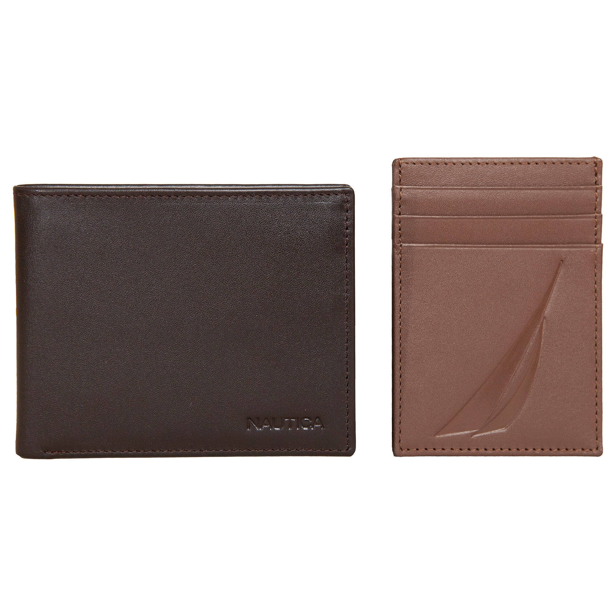 LOGO WALLET GIFT SET,Brown Stone,large