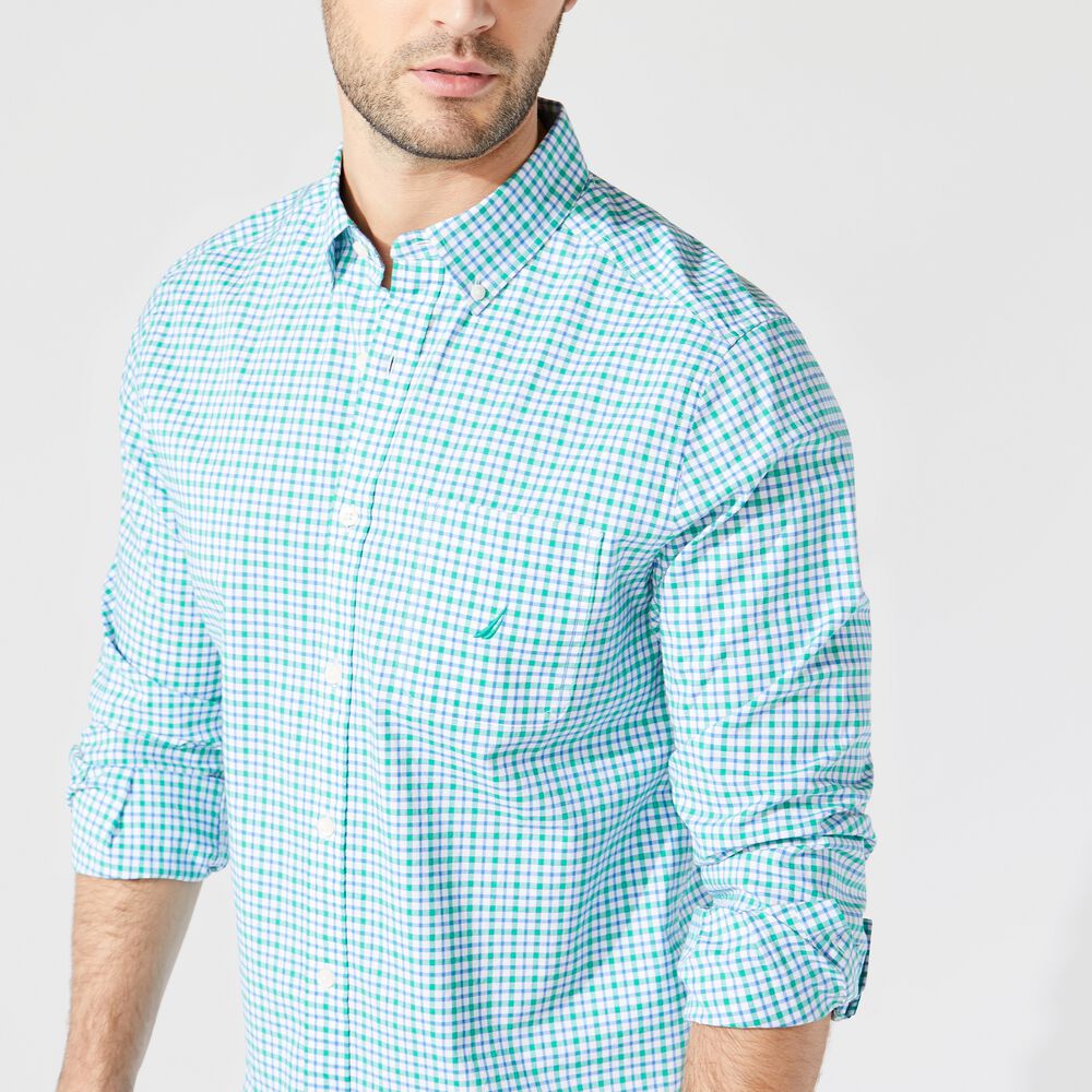 CLASSIC FIT PLAID SHIRT,Bright Green,large