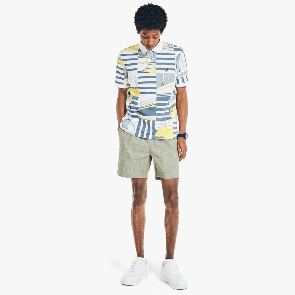 CLASSIC FIT PRINTED POLO,Bright White,large