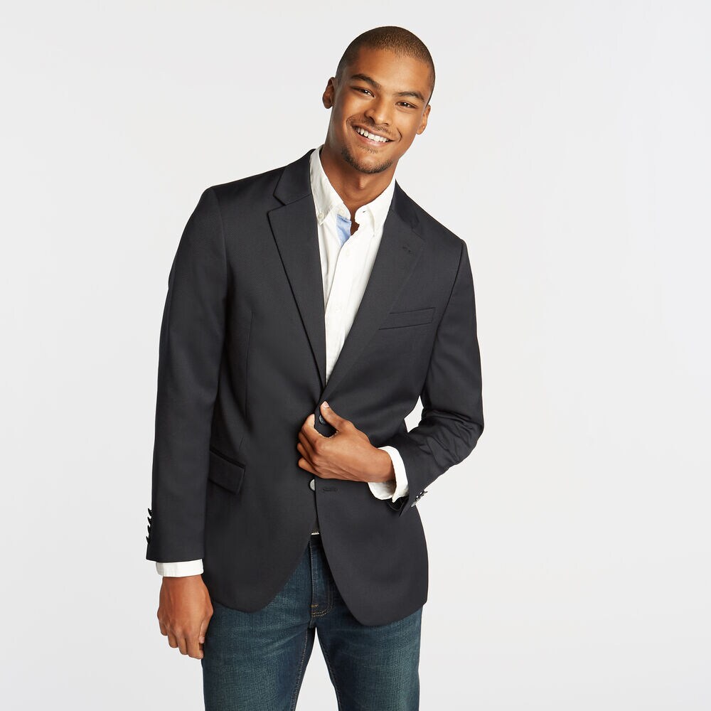 CLASSIC FIT NAVY SPORT COAT WITH NAUTICAL LINING,Tugboat Blue,large
