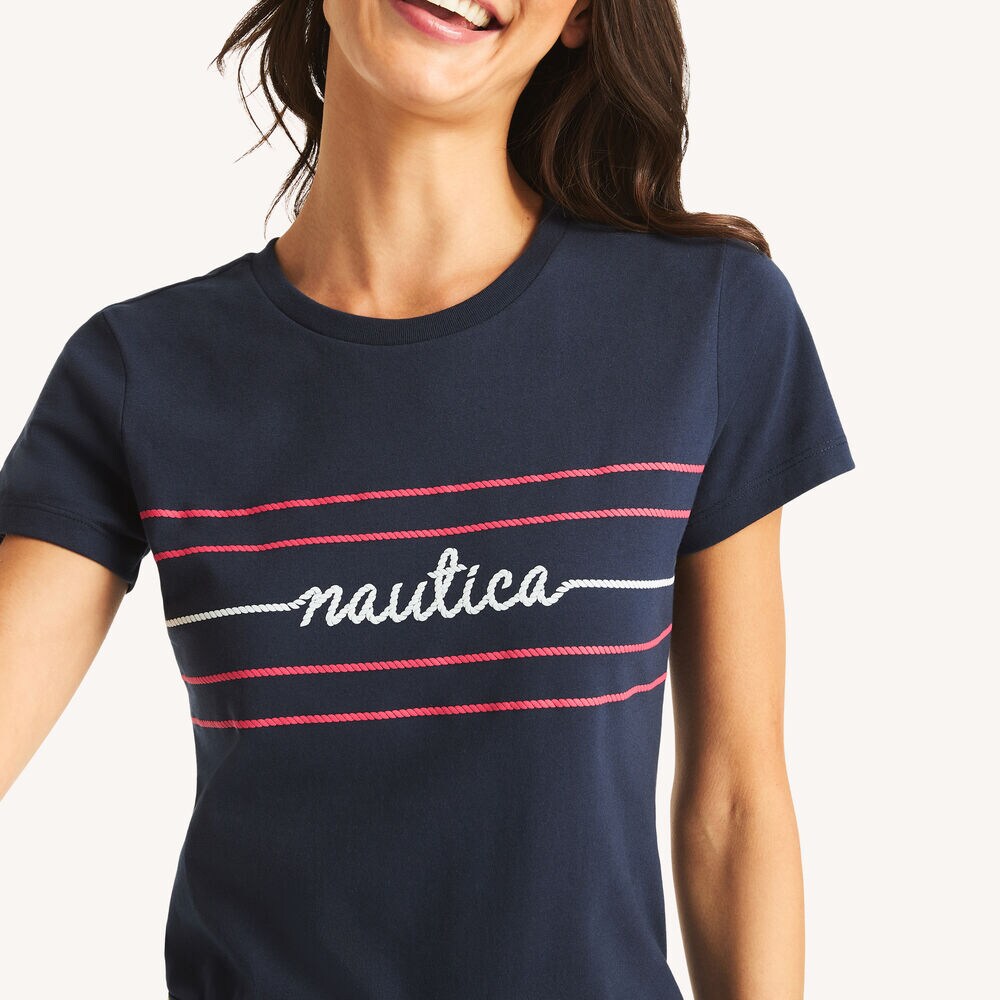 Logo Puff Rope Graphic T-Shirt,Stellar Blue Heather,large