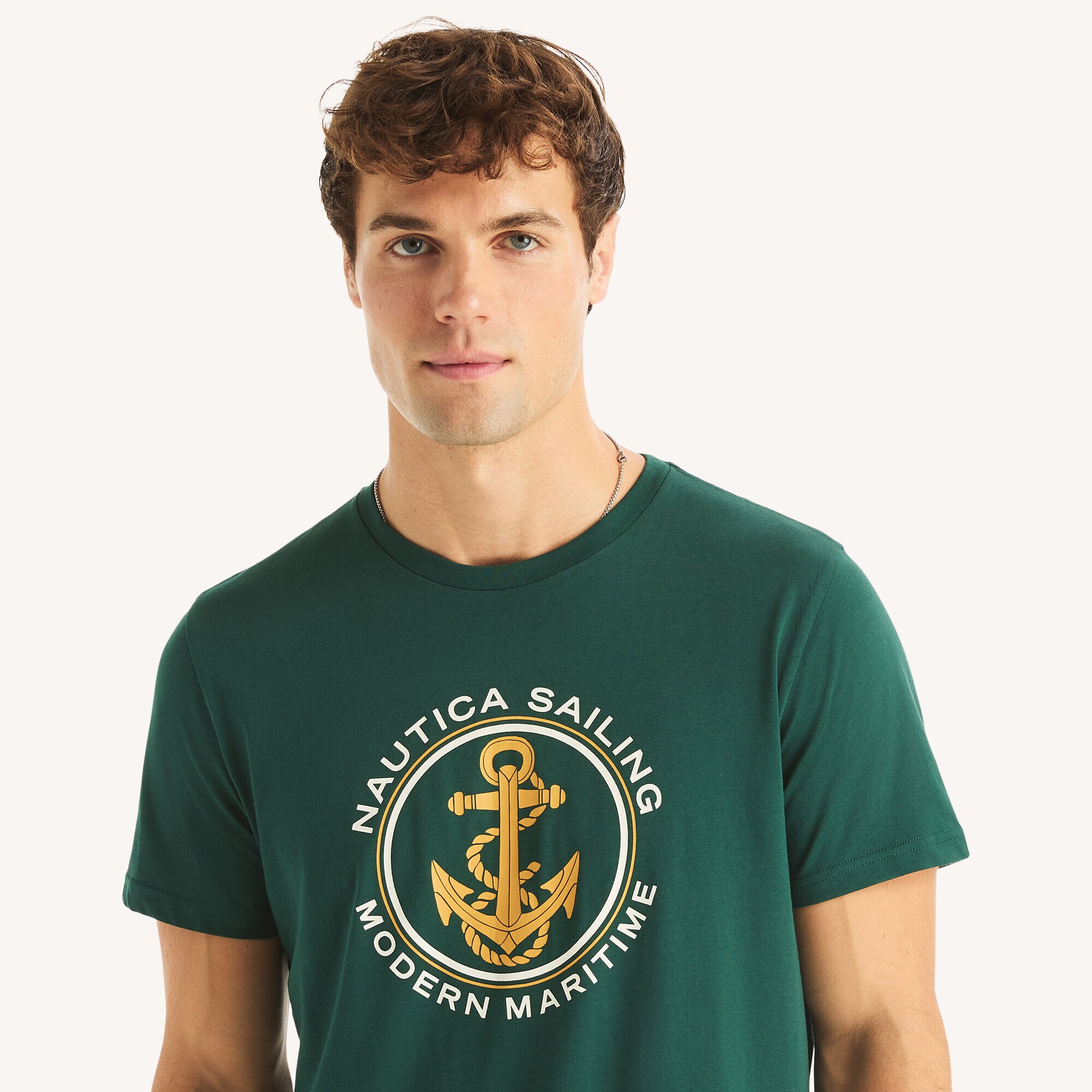 Modern Maritime Graphic T-Shirt,Pacific Pine,large