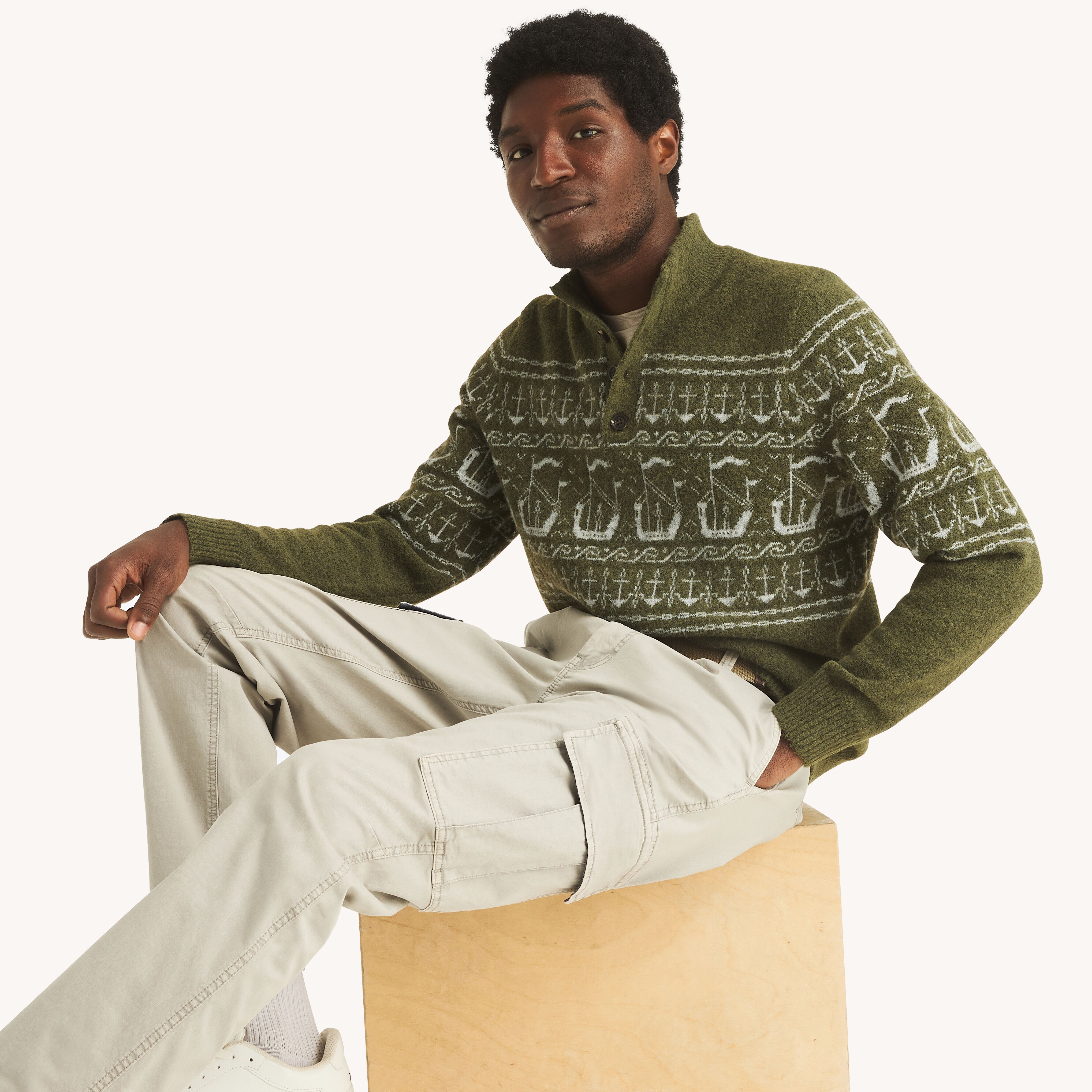 Fair Isle Mock-Neck Sweater | Nautica