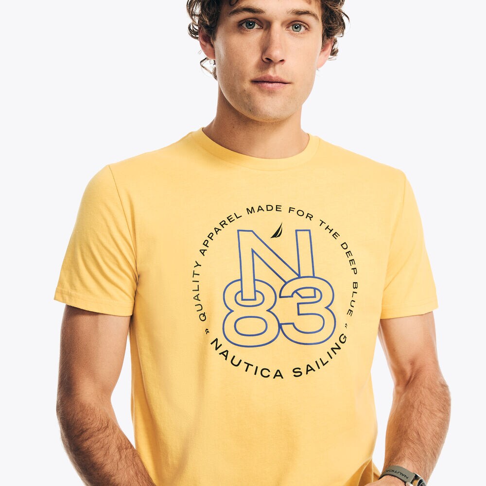 Sustainably Crafted N83 Graphic T-Shirt,Soft Yellow,large