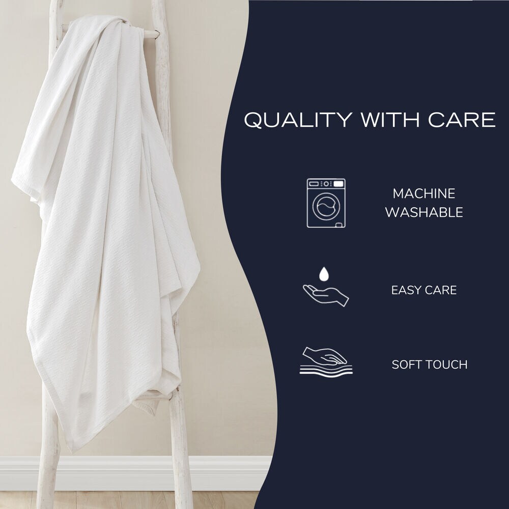 RIPPLE COVE TWIN BLANKET,Antique White Wash,large