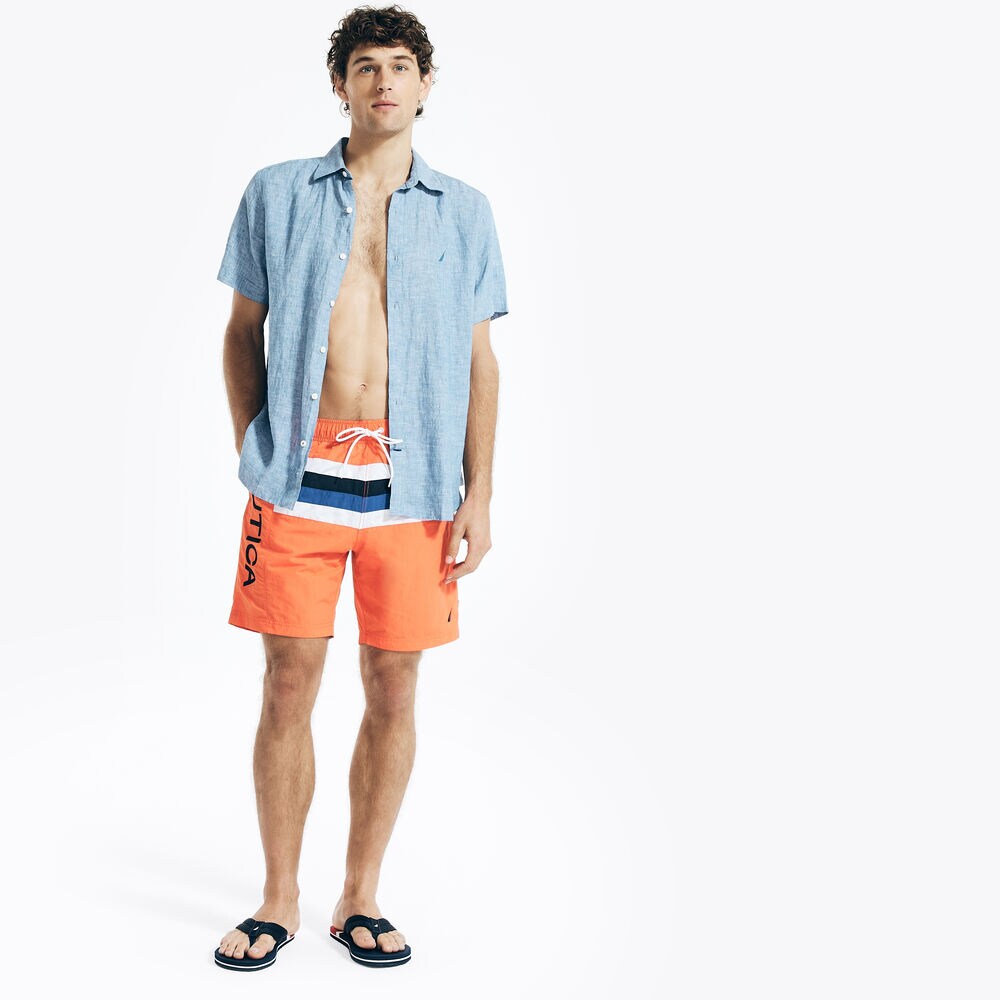 8" COLORBLOCK QUICK-DRY SWIM,Tropic Orange,large