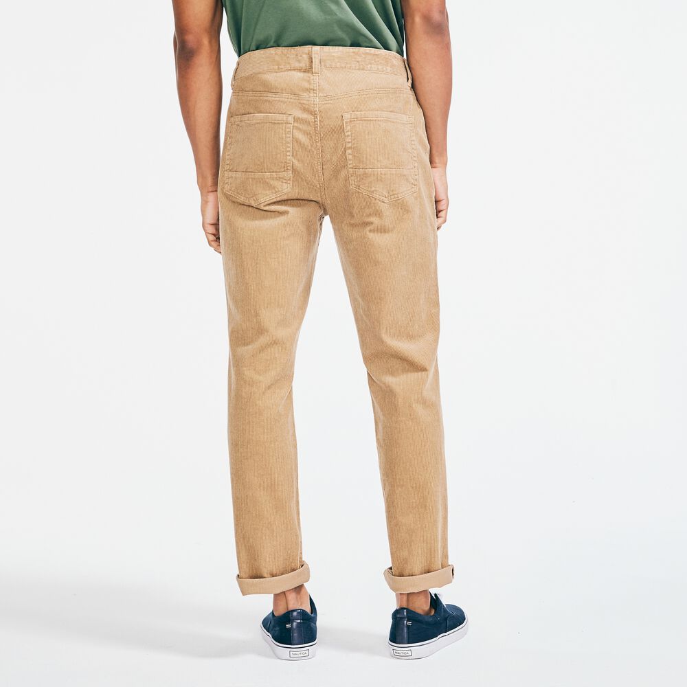 STRAIGHT FIT CORDUROY PANT,Dark Brown,large