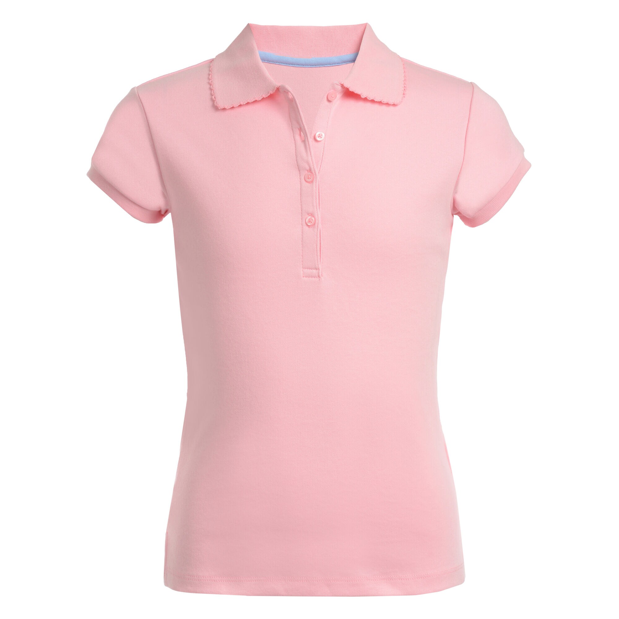 Girls' Short Sleeve Polo (7-16),Peach Glow,large