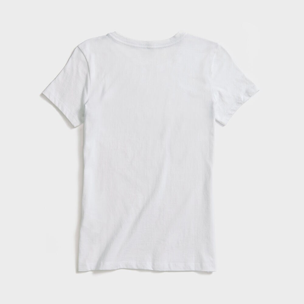 STRIPE SEQUIN LOGO T-SHIRT,Bright White,large