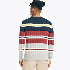 REISSUE STRIPED SWEATER,Grey Heather,large