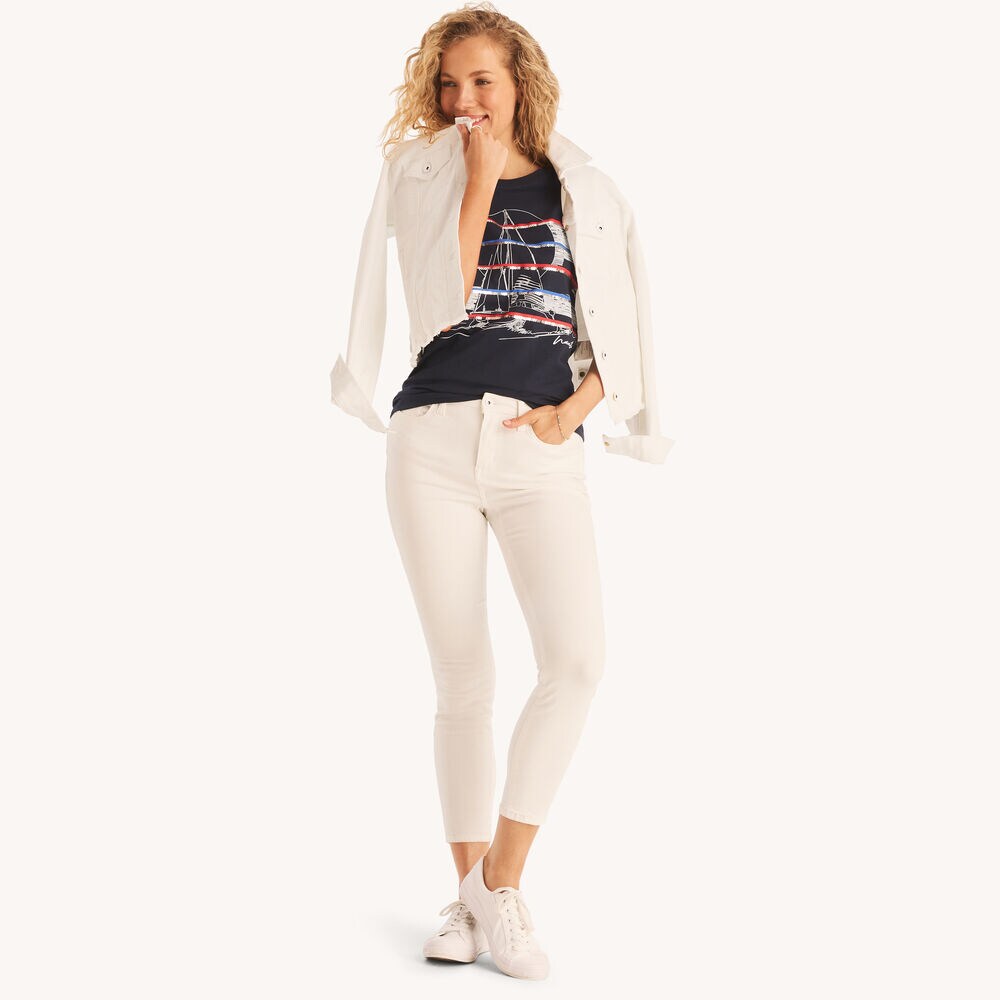 Sequin Sailing Graphic T-Shirt,Stellar Blue Heather,large