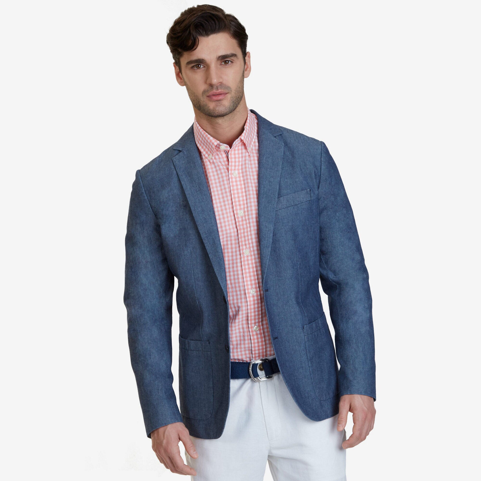 Chambray Blazer,Navy Dusk,large