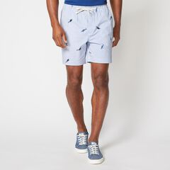 7" STRIPED SCUBA PRINT BOARDWALK SHORT,Bright White,large