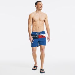 6" COLORBLOCK SAIL LOGO SWIM,Bright Cobalt,large