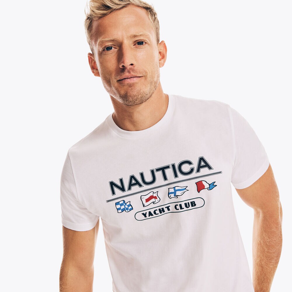 YACHT CLUB GRAPHIC T-SHIRT,Bright White,large