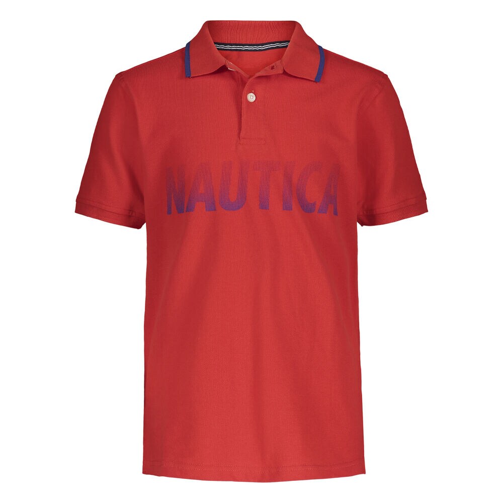 LITTLE BOYS' FADED LOGO POLO (4-7),Firey Red,large