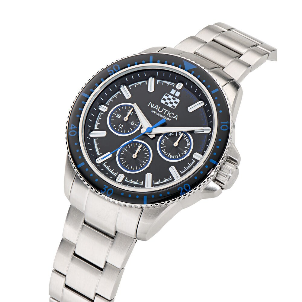 NCT Windrose Stainless Steel 3-Hand Watch,Moorings Grey Heather,large