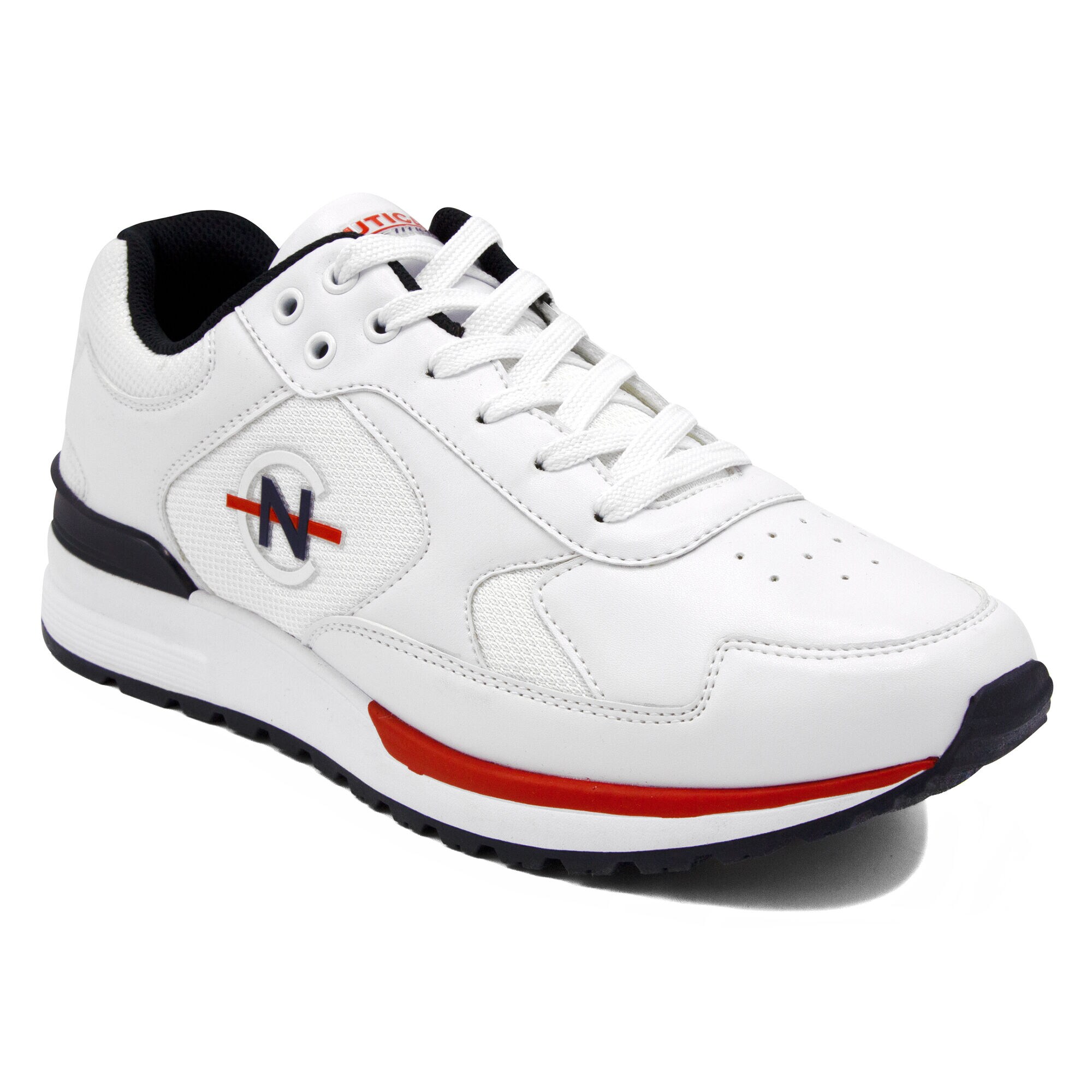NAUTICA COMPETITION DEL RIO LOW TOP IN NAVY MULTI,Bright White,large