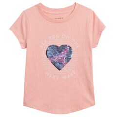 LITTLE GIRLS' SEE YOU ON THE NEXT WAVE T-SHIRT (4-6x),Dreamy Coral Heather,large