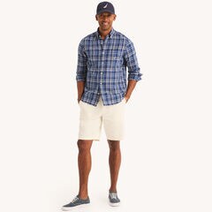 Plaid Linen Shirt,Estate Blue,large