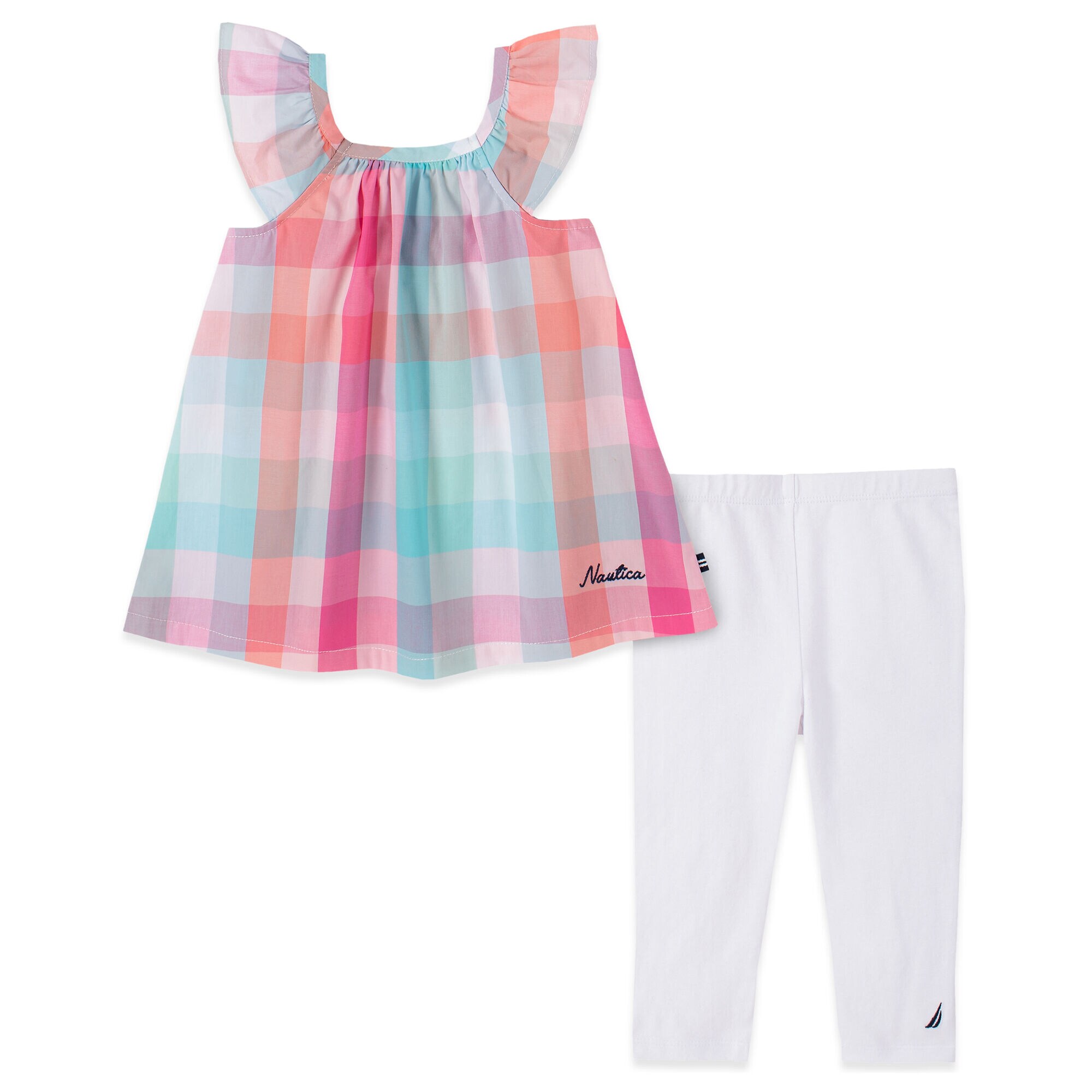TODDLER GIRLS' PLAID CAPRI 2PC SET (2T-4T),Pink,large