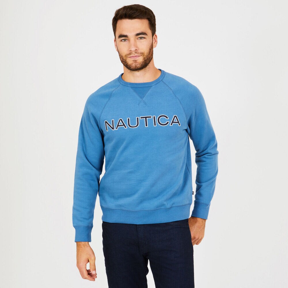 LOGO CREWNECK SWEATSHIRT,Blue Stern,large