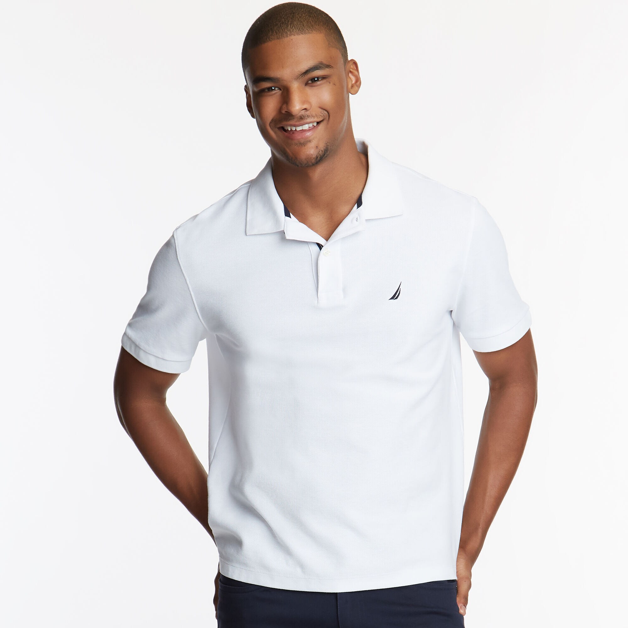 CLASSIC FIT PERFORMANCE DECK POLO,Bright White,large