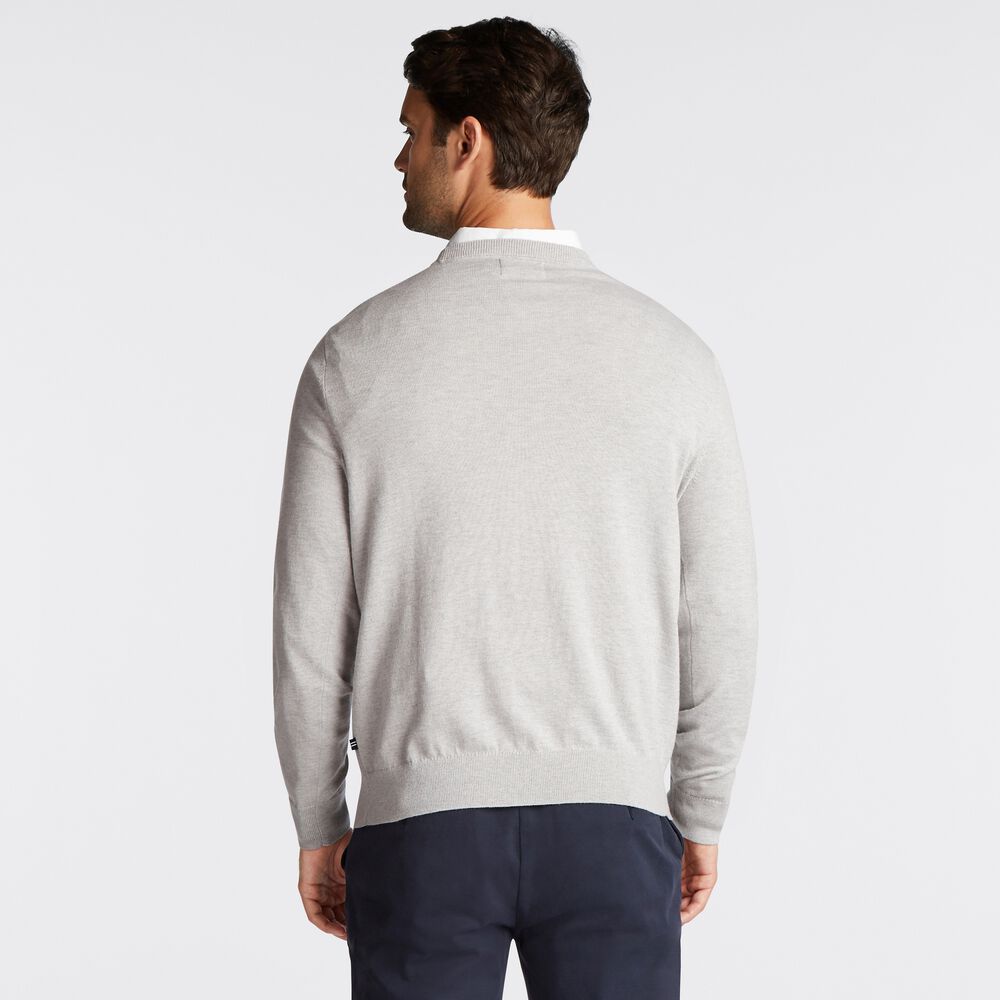 NAVTECH RIBBED-FRONT SWEATER,Grey Heather,large