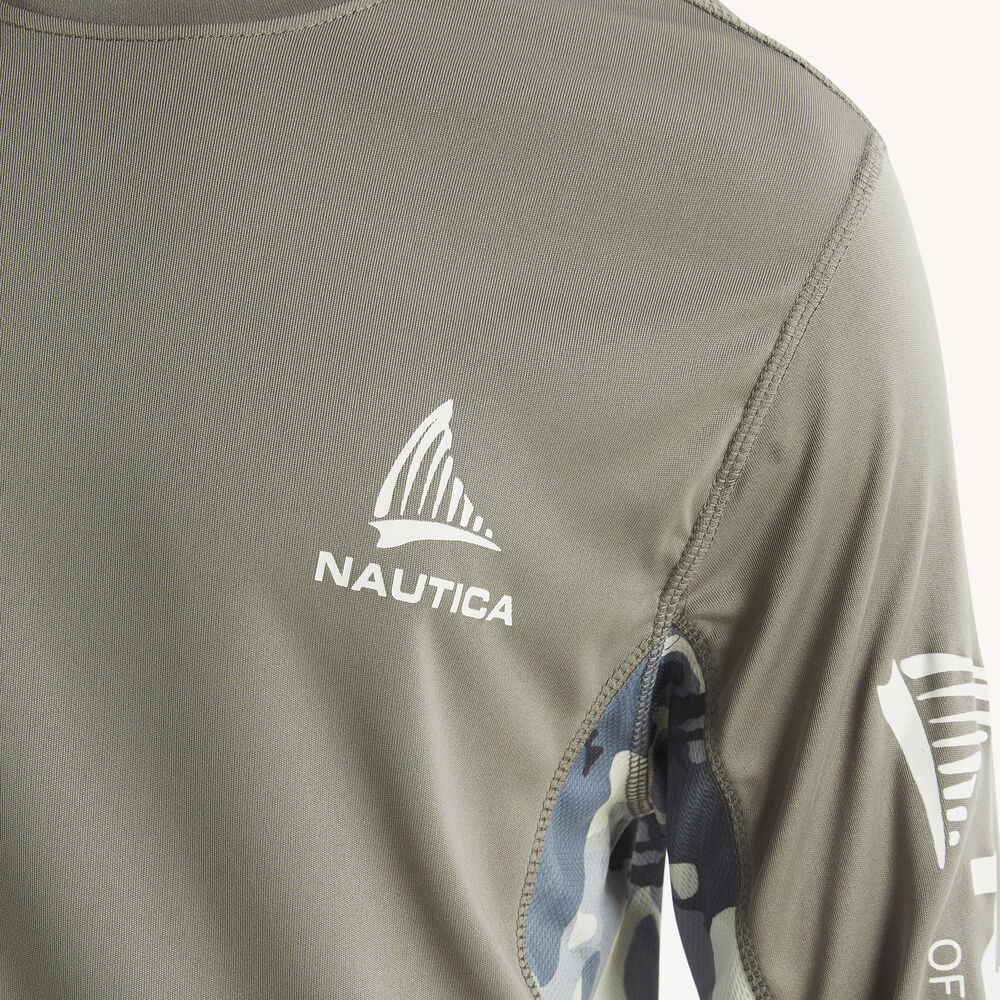 Nautica OTF Printed Long-Sleeve Shirt,Navy,large