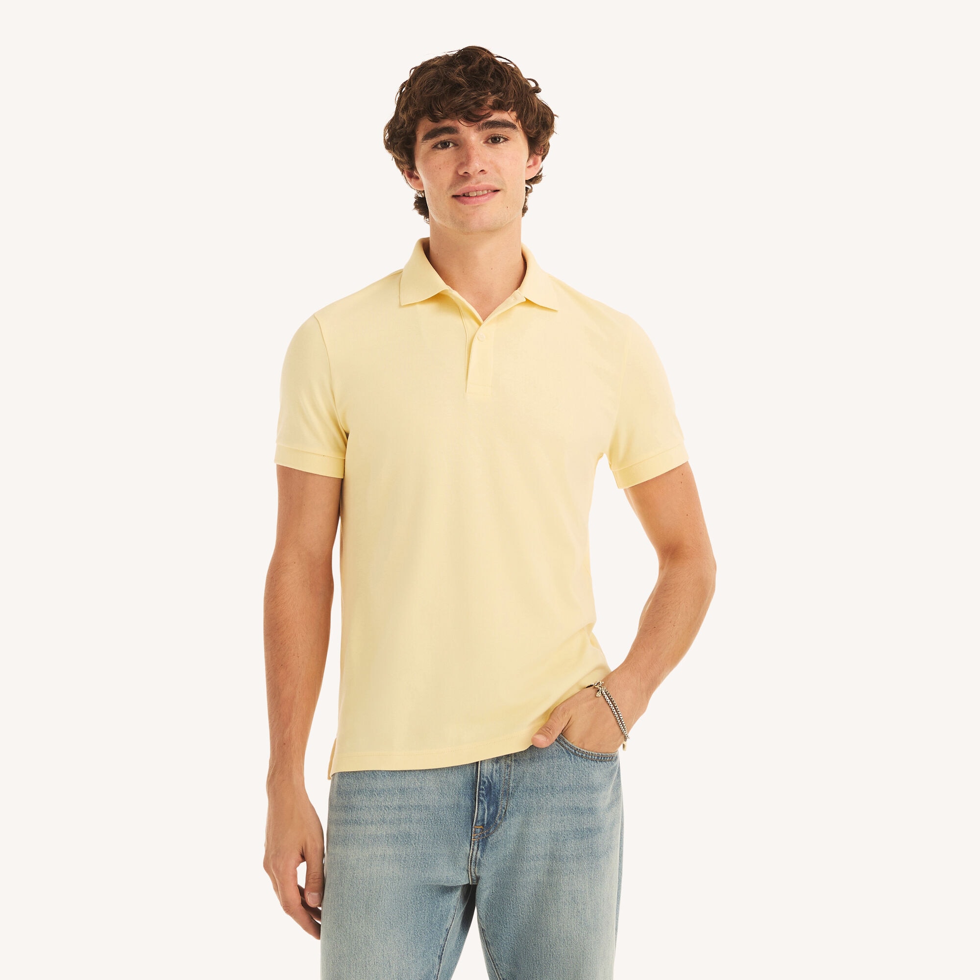 Slim Fit Deck Polo,Soft Yellow,large