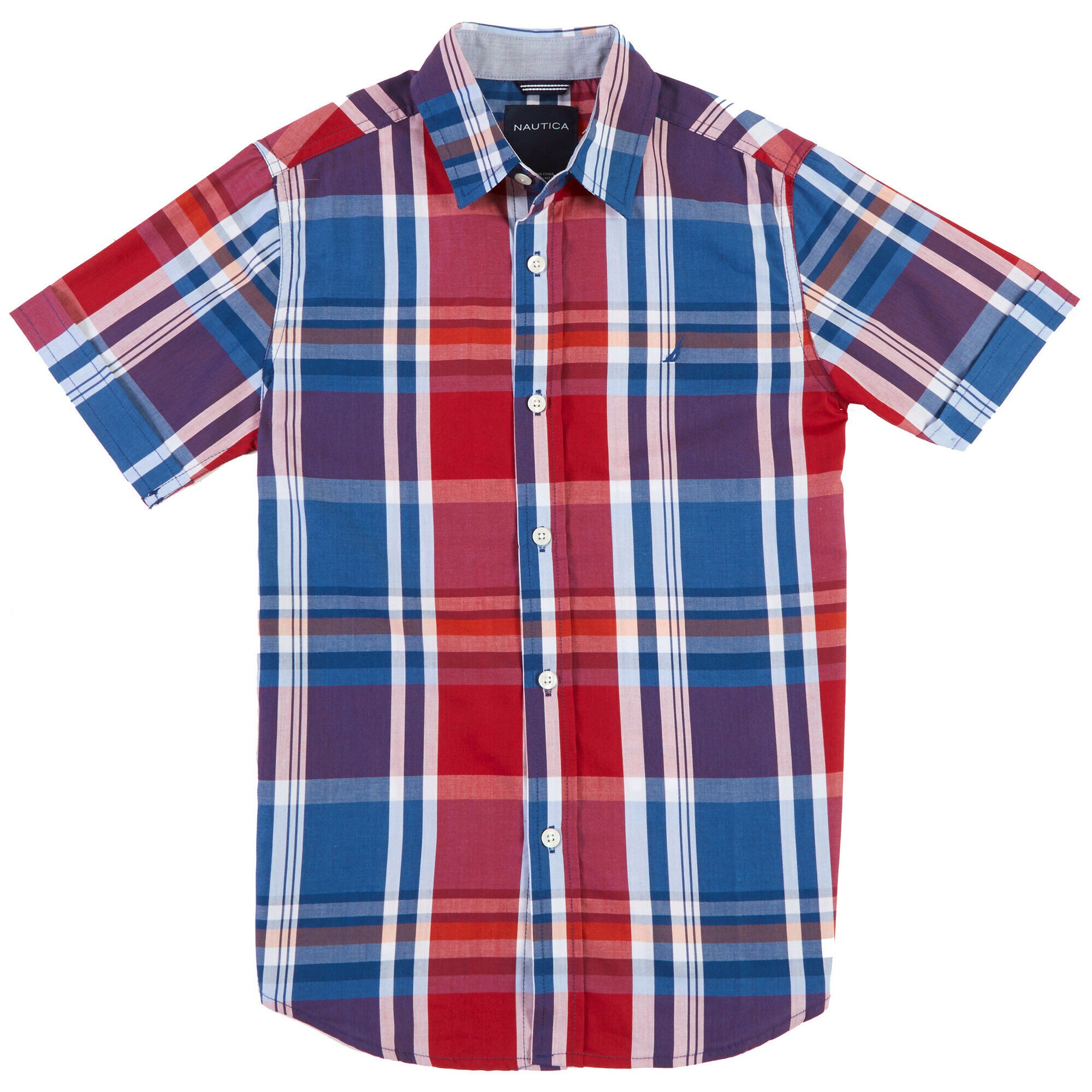 Little Boys' Plaid Short Sleeve Shirt (4-7),Dark Acacia,large