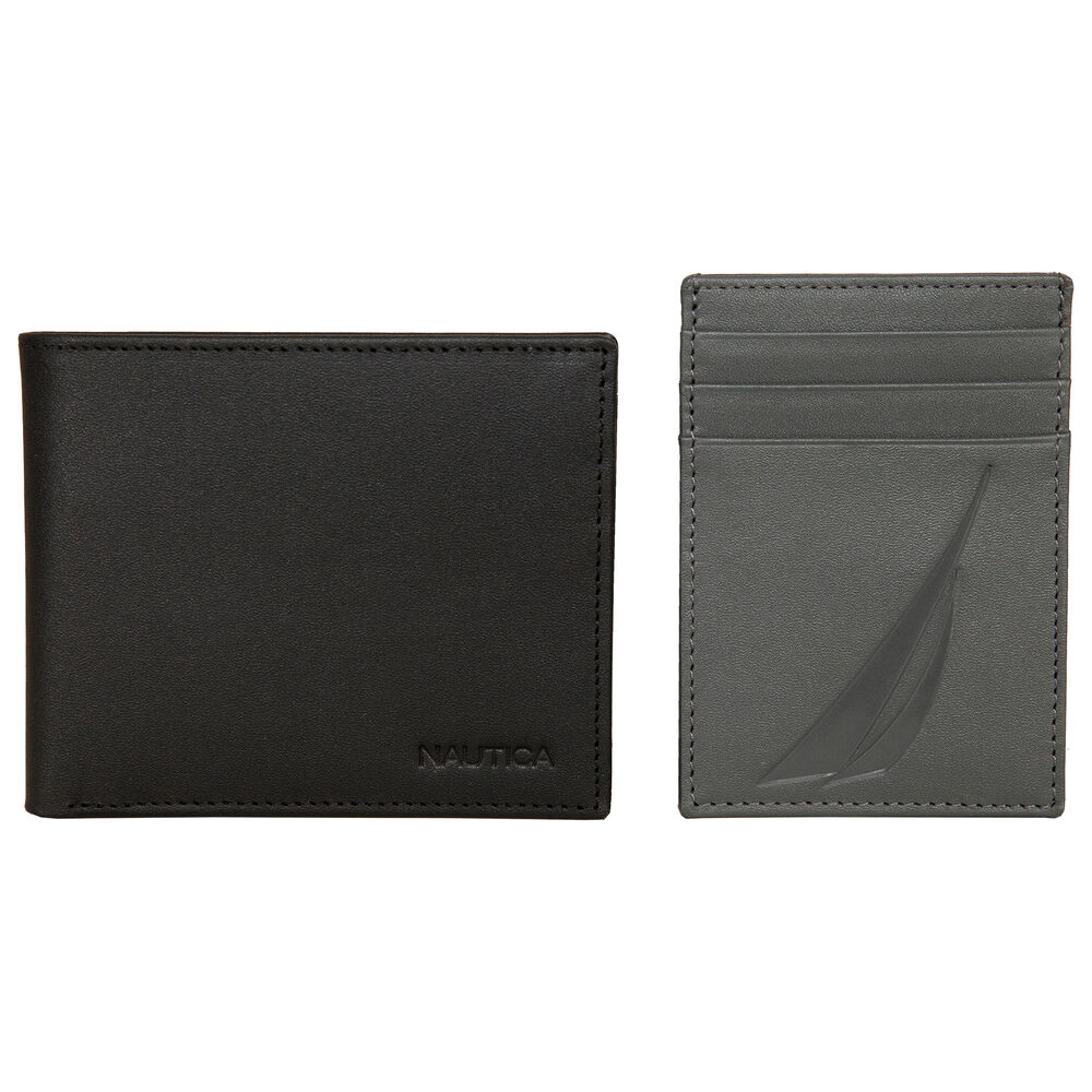 LOGO WALLET GIFT SET,Black,large