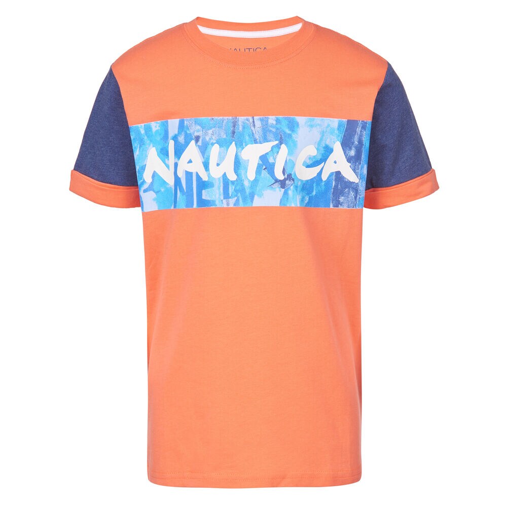 TODDLER BOYS' GIO CHEST LOGO TEE  (2T - 4T),Livng Coral,large
