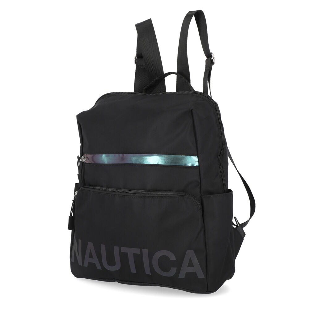 NYLON LOGO BACKPACK,Black,large