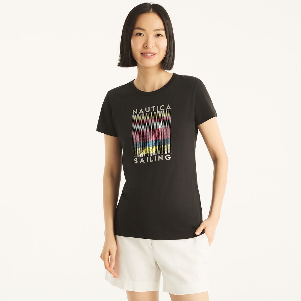 Glitter brand icon Graphic T-Shirt,True Black,large