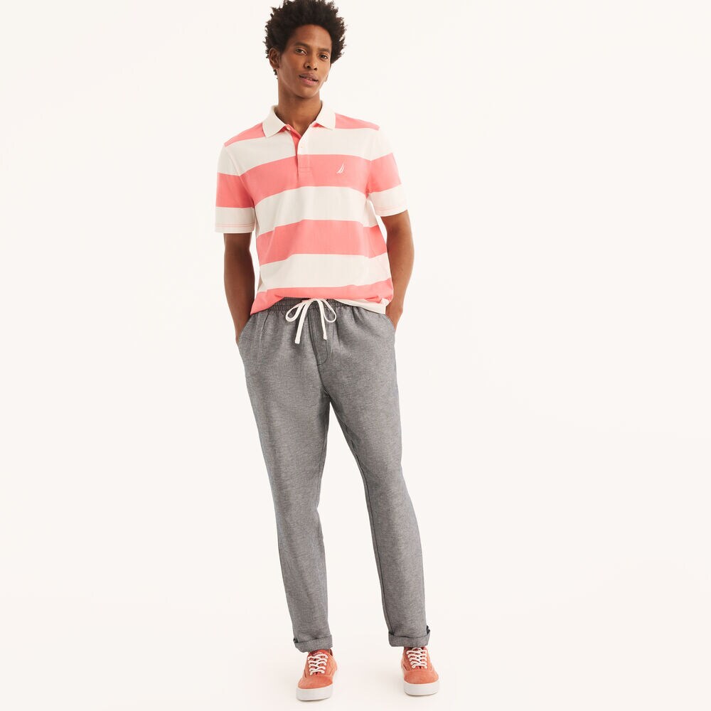 Classic Fit Striped Polo,Teaberry,large